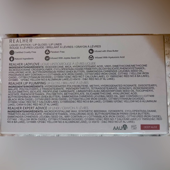 REALHER ‘I AM AWESOME’ Liquid Lipstick, Lip gloss and Lip liner- DEEP NUDE - Picture 2 of 2